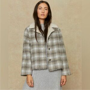 Christy Dawn Annika Wool Alpaca Jacket Pewter Plaid